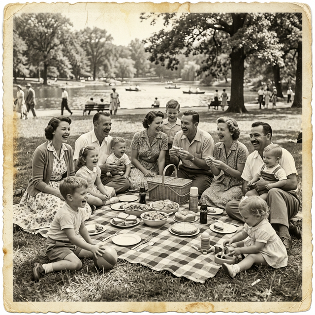 Family picnic in the park